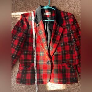 Vintage 90’s Alfred Dunner Made in the USA Red Plaid Blazer 12 Petite